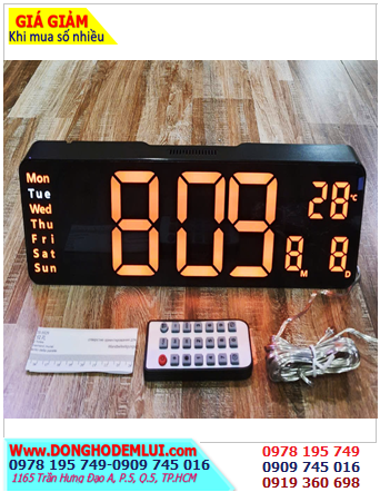 LED 6629, Đồng hồ LED CAM ĐỎ Xem giờ/Cài đặt Bấm giờ Countdown 02 kênh LED6629 Remote Control Digital (32x10.5x3cm) /B.hành 03 tháng